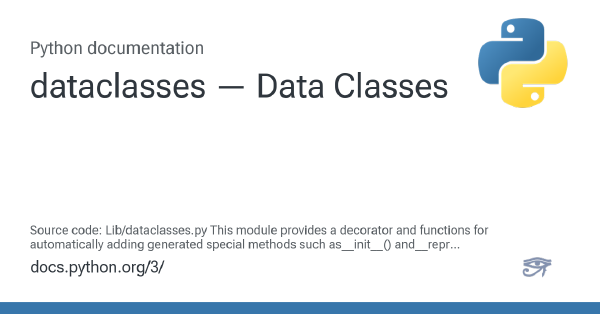The dataclasses Module