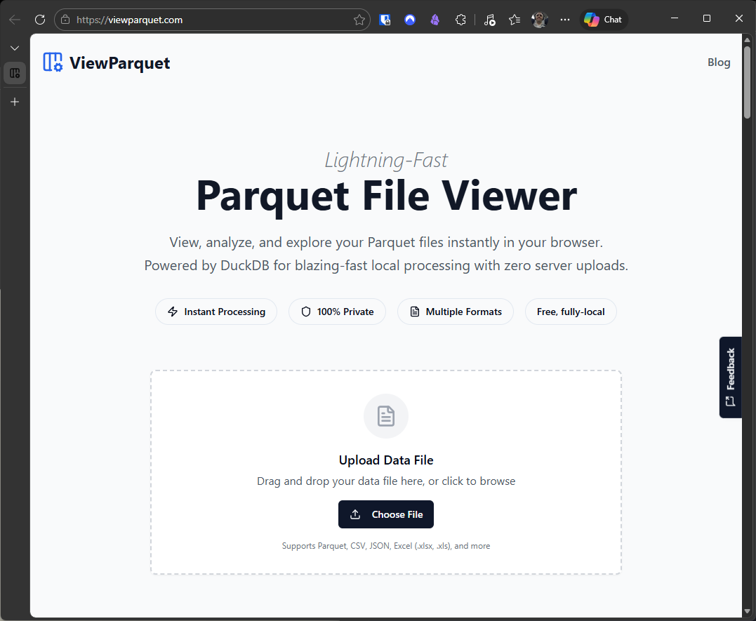 ViewParquet: read and query Parquet files in the browser · Learning blog