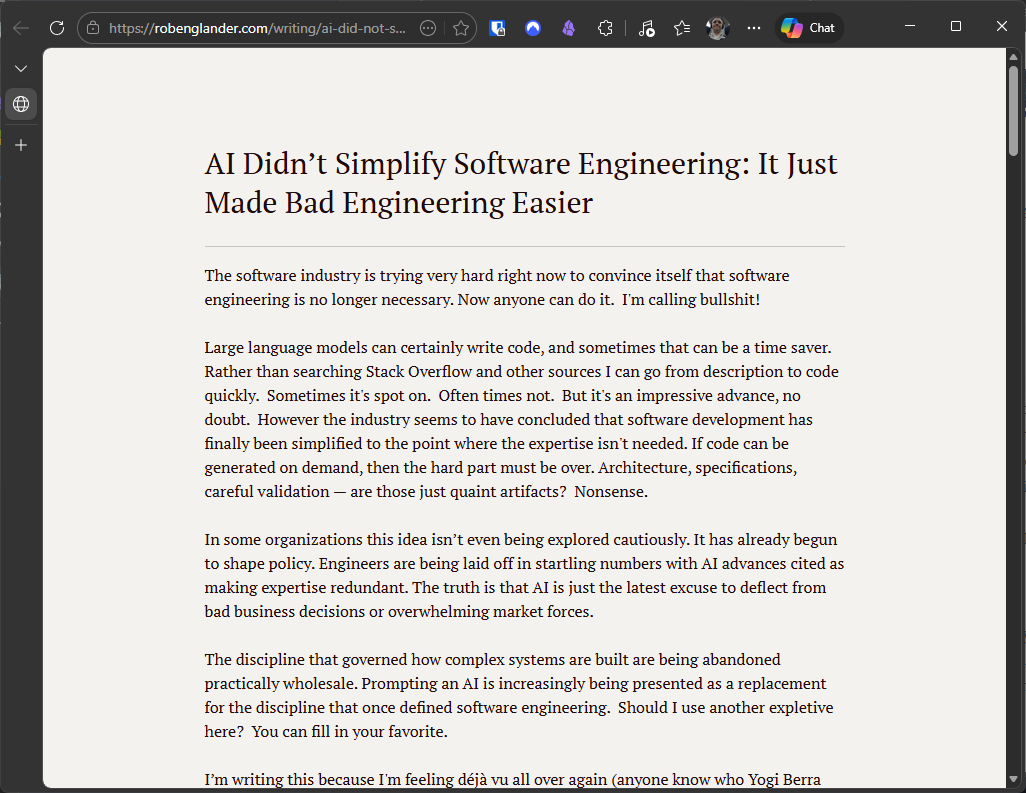 AI didn't simplify software engineering: it made bad engineering easier ...